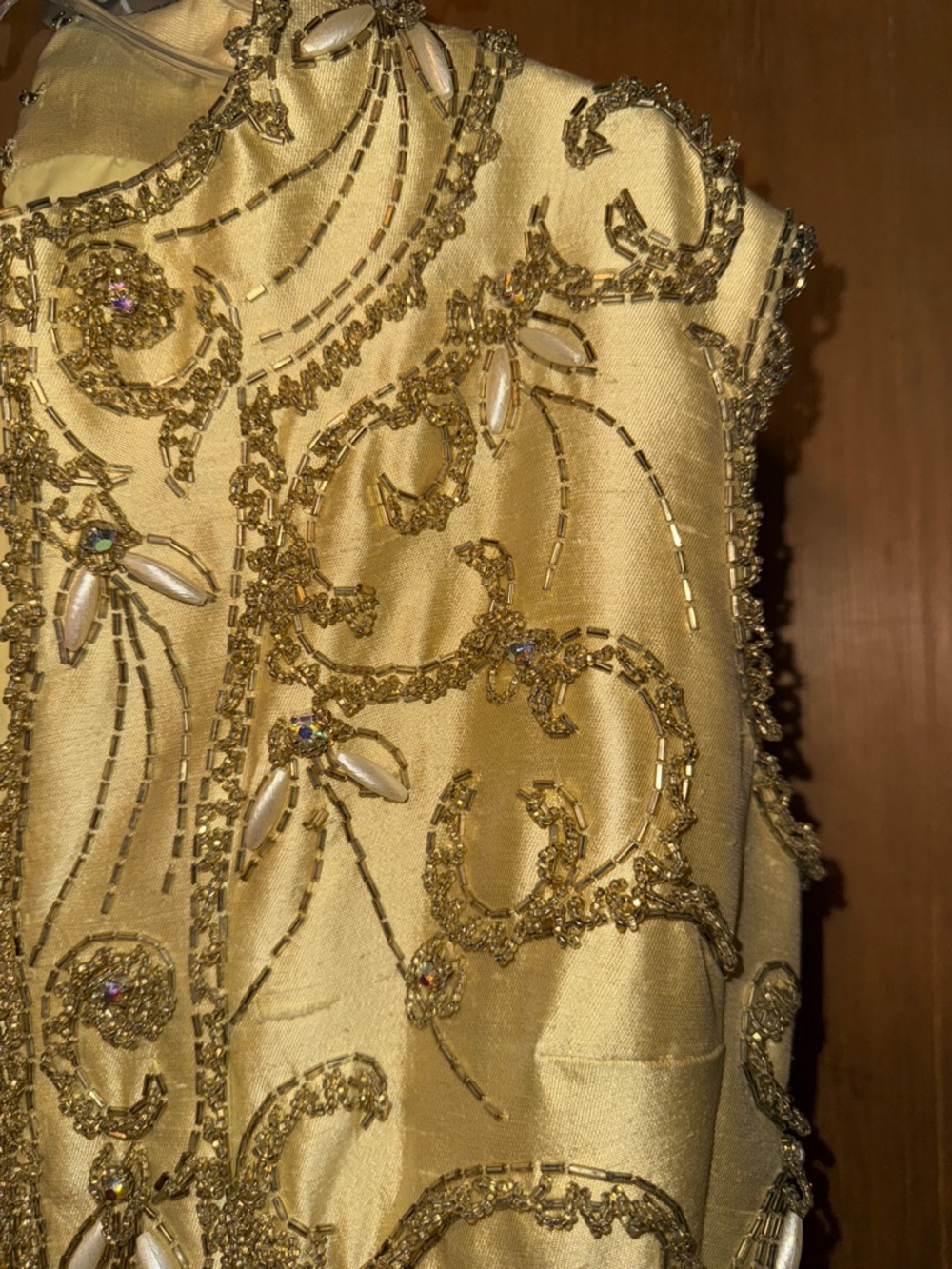 Gold Beaded Evening Dress - Picture 6 of 17